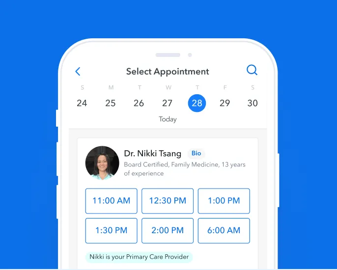 Select appointment app section